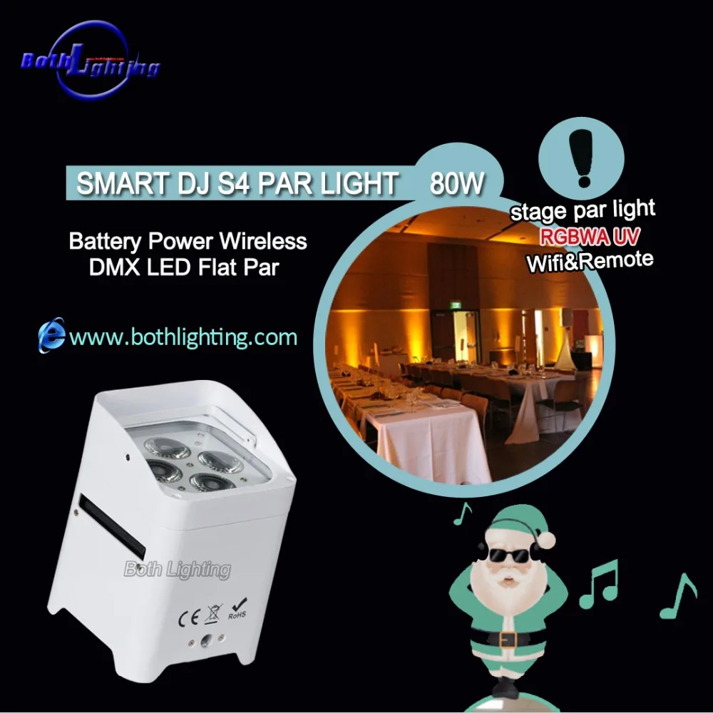 8 шт. wifi Smart DJ 4*18 Вт 6в1 RGBAW УФ батарея питание беспроводной светодиодный светильник для мероприятий, вечеринок, свадьбы Uplighting дождевик