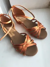 RU Stock alta calidad nueva llegada al por mayor niñas niños/niños tango salón de baile salsa Latino zapatos de tacón bajo