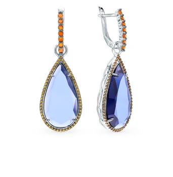 

Silver earrings with tanzanite and cubic zirconia sunlight sample 925