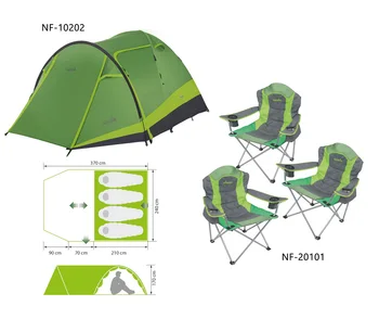 

Set Norfin: tent 4 seats. Rudd 3 + 1 NF + 3 folding chairs Rauma