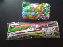 Varilla de felpa de ojos y bolas para niños, 500 Uds., pomos de varilla de felpa, colores del Arcoíris, Varita escolar, creatividad