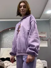 Hooded Sweatshirt Dog-Print Female Oversized Cute Winter Womens for Itself Harajuku