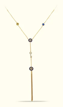 

Evil eye Beaded Gold Şahmeran Bracelet 02-470-SAH0007