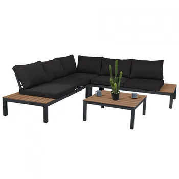 

Garden set Rectangular table and 3 banquettes with corner Fiji anthracite GH91