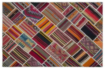 

Handmade Natural Vintage Patchwork Rug Area Rug 155x232 Cm-5'1''X7'7''