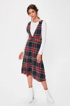 

Trendyol Navy Blue Plaid Dress TWOAW20EL0294