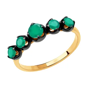 

Sokolov ring in Gold with agate, fashion jewelry, gold, 585, women's male
