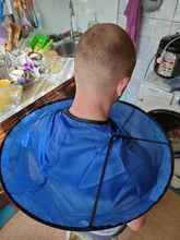 Paño de corte de pelo para adultos y niños, delantal impermeable para salón de peluquería, capa de peluquería, color negro y azul, 1 unidad