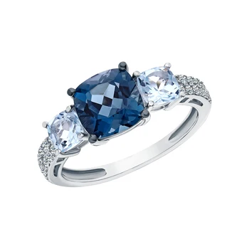 

Gold ring with Topaz and diamonds sunlight sample 585