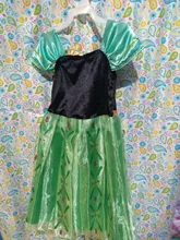 Muababy Elsa 1&2 Princess Dresses for Girls Fever Green Floral Maxi Dress Winter Robe