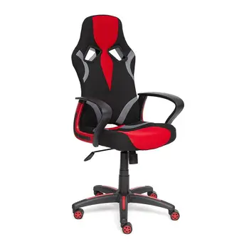 

Chair "Rider (Runner) Pu black leather + red grid)