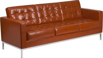 

FLOWER sofa, 3 seaters, regenerated leather Brown cognac