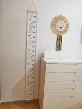 Tabla de crecimiento colgante de lona de madera para bebés y niños, regla de medida de altura, pegatina de pared, pintura decorativa para el hogar y el dormitorio, 1 Uds.