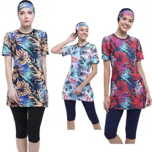 Argisa 7527 с рукавом средней длины для купальный костюм с хиджабом; большие размеры 36-44 мусульманский хиджаб исламский Плавание костюм Плавание Буркини и изображением героев мультфильмов