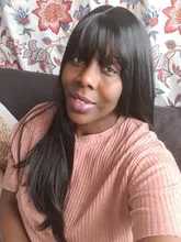 GEMMA Cosplay largo negro recto pelucas sintéticas con flequillo para las mujeres de África americano Lolita de diario fiesta resistente al calor de fibra