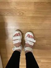 TUINANLE-Sandalias de gladiador con plataforma para Mujer, zapatos de verano a la moda, gruesas, para playa, de tela vaquera, cómodas, 2021