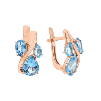 

Gold earrings with Topaz sunlight sample 585