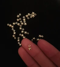 Eruifa-Mini estrella de 4mm, 30 Uds., joyería de aleación de Zinc, abalorios, colgante, collar, pendientes, 2 colores