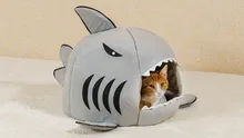 CAWAYI KENNEL Shark Pet House Dog Bed For Dogs Cats Small Animals Products cama perro