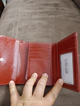 Cartera de piel auténtica de alta calidad para mujer, billetera pequeña RFID antirrobo, tarjetero, monedero, a la moda