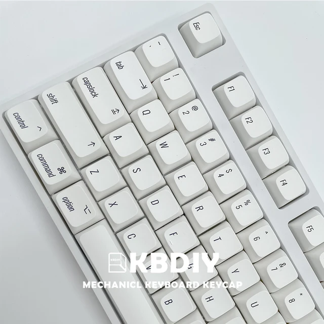 KBDiy XDA Profile PBT Keycaps 137 Keys/Set For MAC ISO Cherry MX Japanese  White Keycap For DIY Custom Mechanical Keyboard