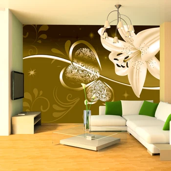 

Wall mural-Lily in Green-100x70 cm