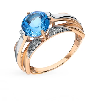 

Gold ring with Topaz sunlight sample 585