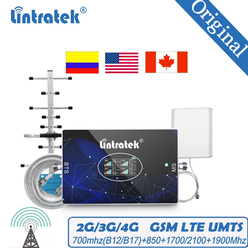 Waterproof Smart Watch Men Women смарт ча?Cell Phone Signal Booster 4G 3G 2G GSM Mobile Repeater UMTS LTE B12/17/5/4/2 US Cellular Signal Amplifier With Antenna Cable
