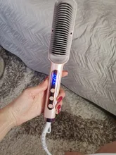 Profissional peines calientes Anti-hirviendo alisador de pelo cepillo de cerámica rizador climatizada eléctrica inteligente cepillo de pelo plancha