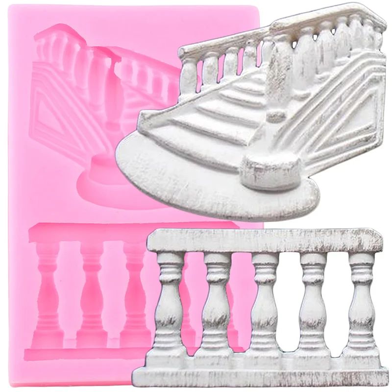 Fairy Garden Fountain Bridge Bench Silicone Mold Door Window Fondant Molds Cake Decorating Tools Chocolate Dessert Candy Moulds images - 6