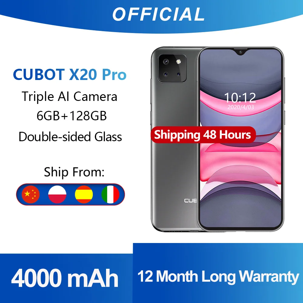 Cubot X20 Pro 6 ГБ + 128 Смартфон Sony AI Тройная камера 12MP+20MP+8MP 3 &quotFHD 2340*1080P экран капли воды