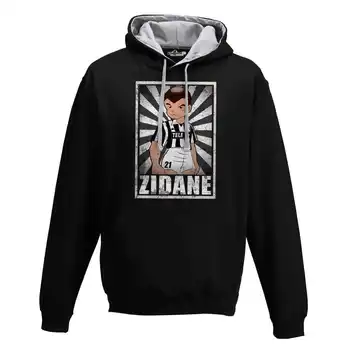 

Hood Sweatshirt Bico Football Vintage Zidane White Legend Spoof Holly and Benji Grunge S