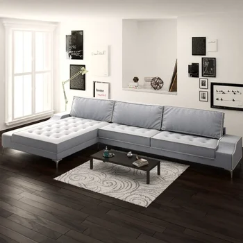 

L shaped sofa fabric sofas cream gray XXL 326x163x83 cm
