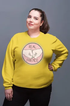 

Angemiel Wear Real Friends Tokalaşan Friends Yellow Women Sweatshirts