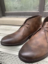 Botas de cuero para hombre, botines de estilo desierto, cómodos, a la moda, para caminar, talla 7 a 12, # KD581