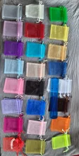 Bolsas de organza de decoración, embalaje para joyería, regalo o fiesta de boda, 7x9, 9x12, 10x15, 13x18CM, 24 colores, 50 unidades