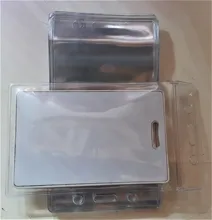 10 unids/lote de plástico de vinilo transparente Vertical, funda para tarjetas de identificación, accesorios para tarjetas de identificación Vertical