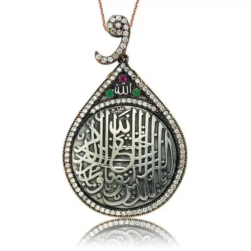 KUTAYDAN 925 пробы Серебряный сглаза молитва Леди ожерелье