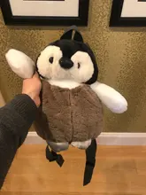 Lindo pingüino de peluche mochila para las niñas caqui pingüino de peluche bolso de hombro mejor regalo de cumpleaños para las niñas suave bolsa pequeña
