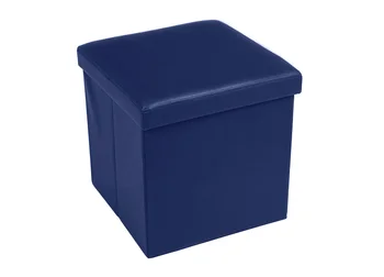 

Ottoman box padded solid color pattern Eddy blue color 10