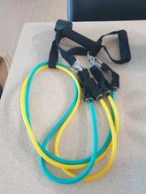 Bandas de resistencia de cuerda para ejercicios, 5 tubos elásticos cTPR para fitness, cinta de yoga, equipo para entrenamiento deportivo en interiores, conjunto de 11 uds.