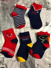 Calcetines de algodón para niños y niñas, calcetín deportivo con diseño de dibujos animados, adecuado para niños de 1 a 10 años, 5 par/lote