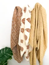 Manta de muselina de algodón y bambú para bebé, edredón para bebé, Toalla de baño para recién nacido, saco de dormir para niño pequeño, 120x120cm