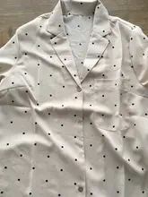 Casual Women Blouse Tops Collar Long-Sleeve Office-Work Printed Polka-Dot Fashion Ladies