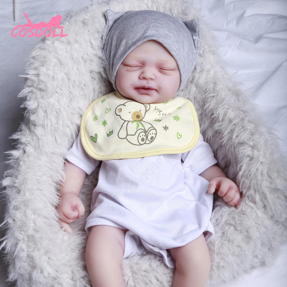 Muñeca realista de cuerpo completo para niñas, juguete de bebé recién nacido de 46CM, 2,25 KG, muy suave, regalo de cumpleaños