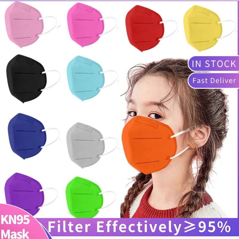Mascarilla ffp2 para niños de 6 años, máscara kn95 de 5 capas, fpp2, homologada, 50 o 10 unidades