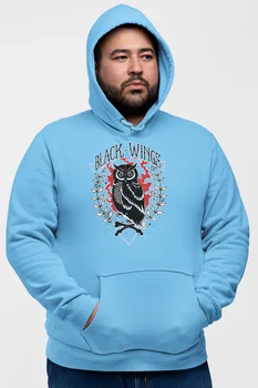 

Angemiel Wear Black Wıngs Colorful Owl Blue Men 'S Hooded Sweatshirt