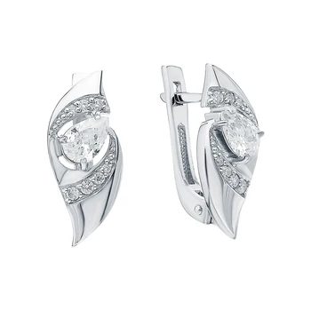 

Silver earrings with cubic zirconia sunlight sample 925