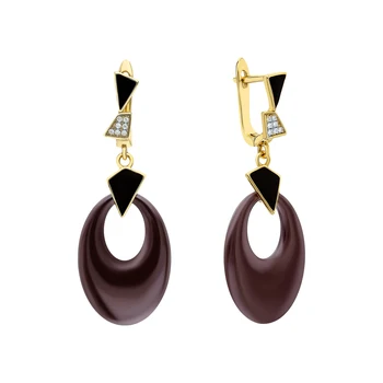 

Silver earrings with ceramics and cubic zirconia sunlight sample 925