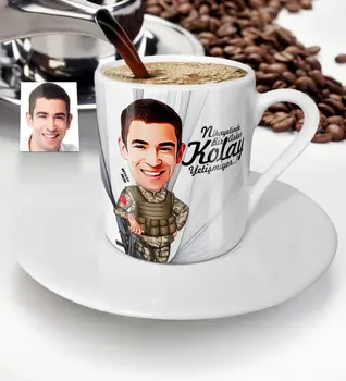 

Personalized Mr Soldier Cartoon Turkish coffee Cup-2